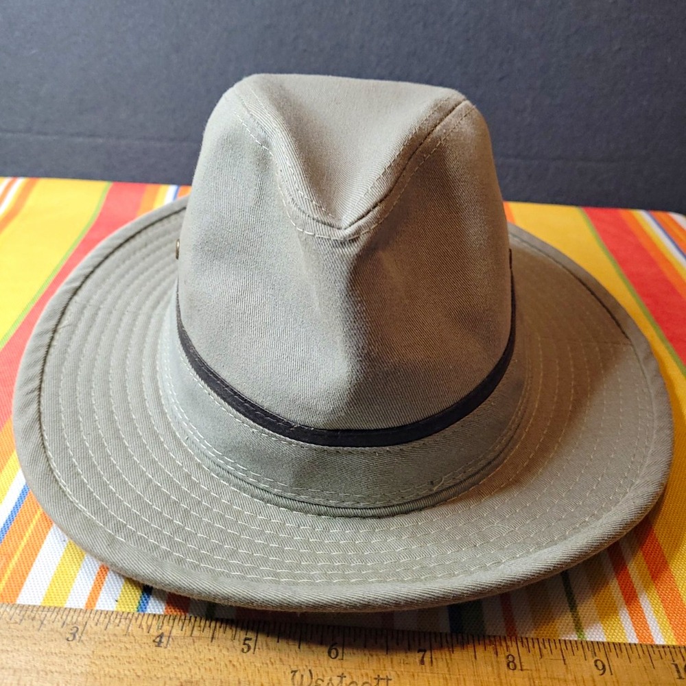iD Fedora Wide Brim Hat Solid Gray Size M Unisex Adults Casual
